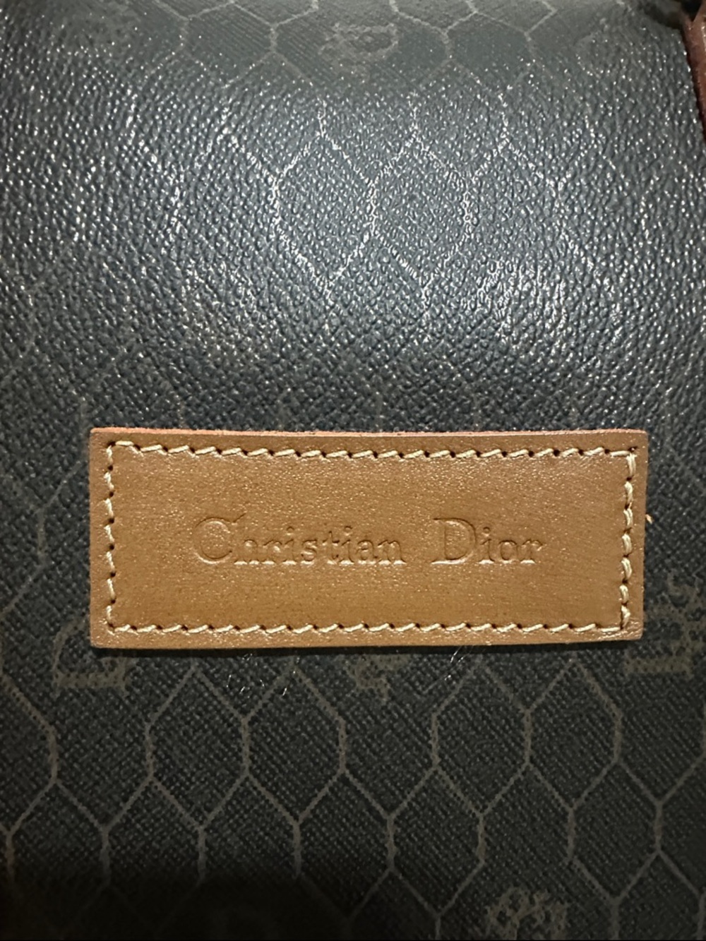 Christian Dion PVC Brown Monogram Travel Duffle Bag with Leather Trim - Picture 6 of 15